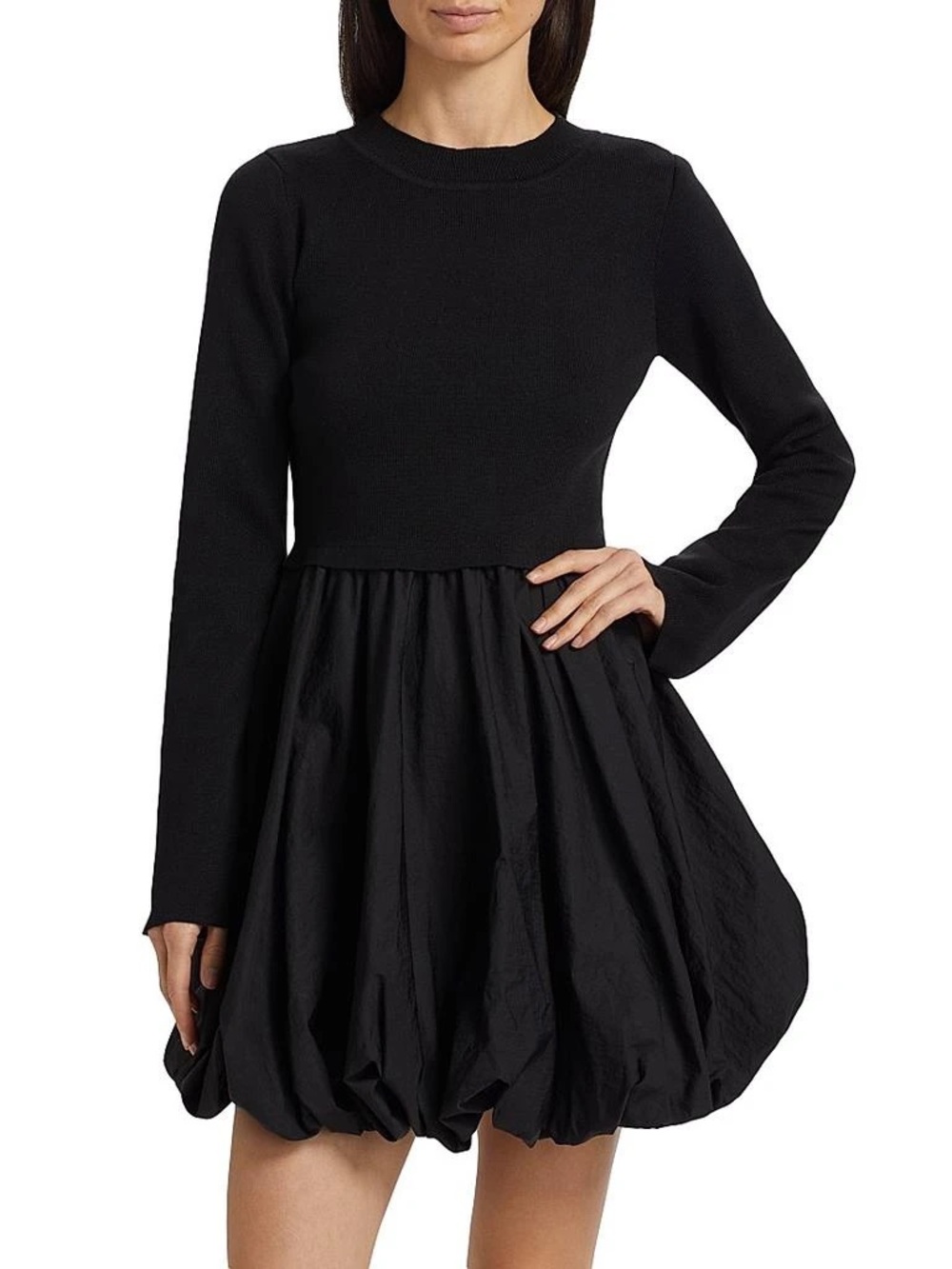 Women’s ' Black Long-Sleeve Knit Dress